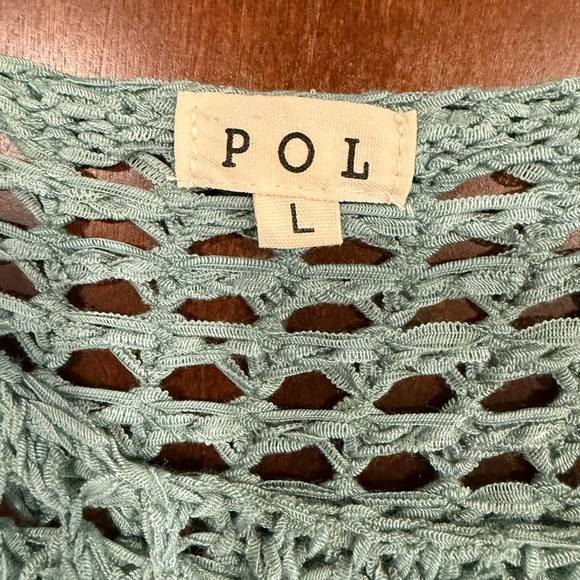 POL- NWOT Teal Crochet Knit Top - Picture 10 of 10